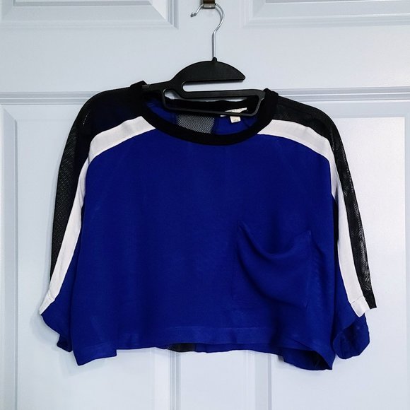 Urban Outfitters Tops - 2/$25 URBAN OUTFITTERS Blue Mesh Cropped Dolman Sleeves Top